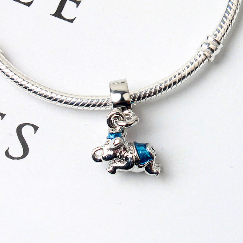 Cute Dog Alloy Beads For Jewelry Making With Electroplated Gold Finish, Perfect Jewelry Accessories