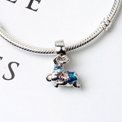 Cute Dog Alloy Beads For Jewelry Making With Electroplated Gold Finish, Perfect Jewelry Accessories