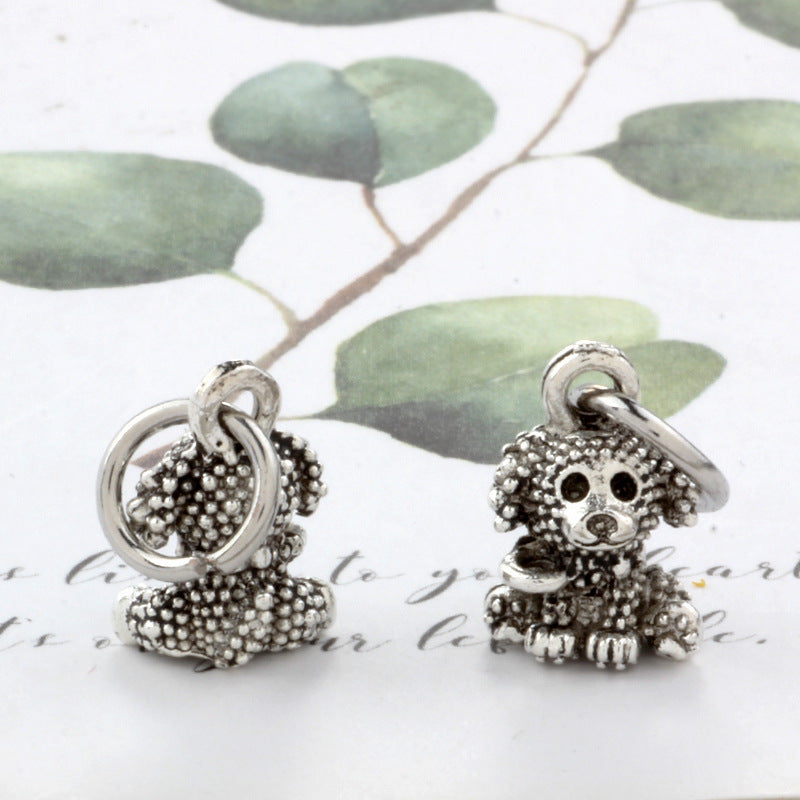 Cute Dog Alloy Beads For Jewelry Making With Electroplated Gold Finish, Perfect Jewelry Accessories