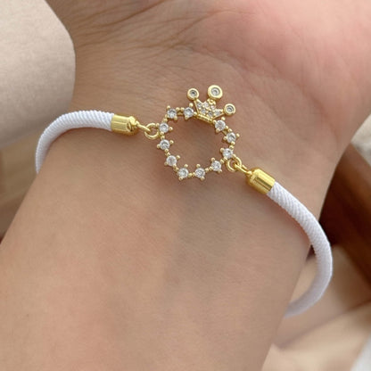 Geometric Waterproof Non Tarnish Bracelet For Women, Copper With 18K Real Gold Plated Electroplated Finish, Zircon Inlay, Box Chain