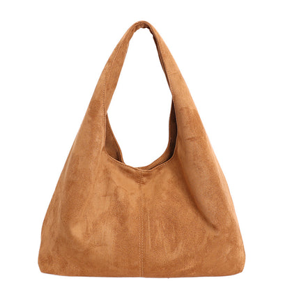 Solid Color PU Leather Bucket Underarm Bag For Women With Sewing Thread Detail, Perfect For Winter