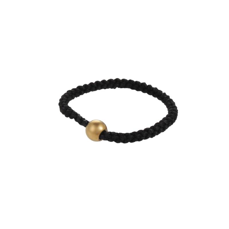 Geometric Rope Ring For Women Casual Style 14K Gold Plated With 0.03µm Thickness, 1 Piece