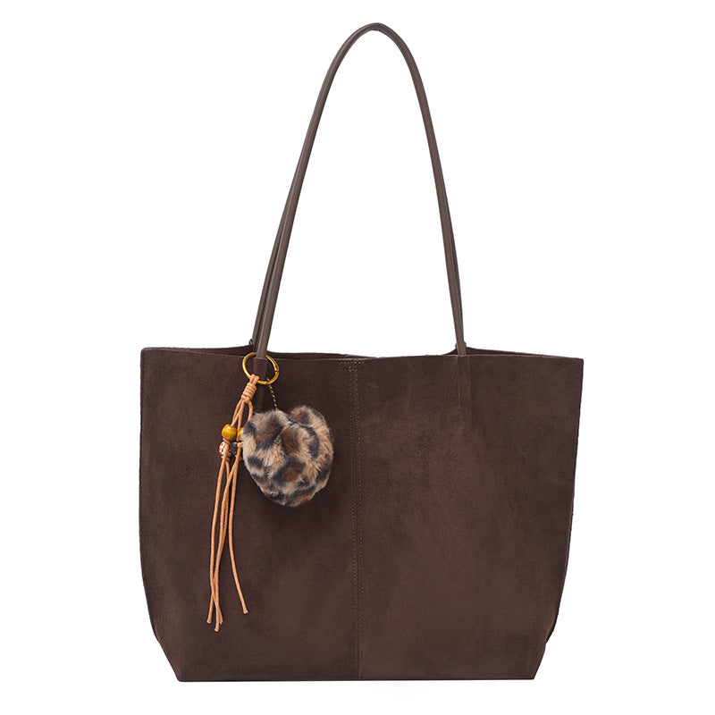 Solid Color Square Suede Underarm Bag For Women With Sewing Thread Detail And Single Shoulder Strap