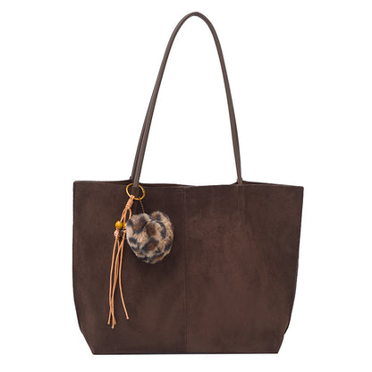 Solid Color Square Suede Underarm Bag For Women With Sewing Thread Detail And Single Shoulder Strap