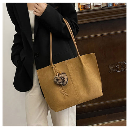 Solid Color Square Suede Underarm Bag For Women With Sewing Thread Detail And Single Shoulder Strap