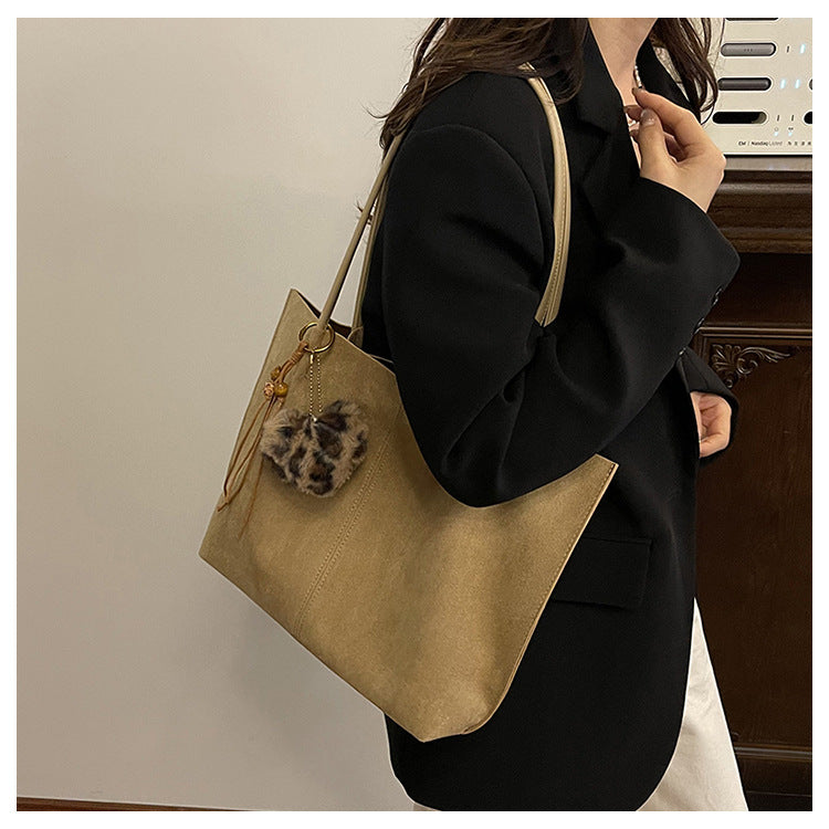 Solid Color Square Suede Underarm Bag For Women With Sewing Thread Detail And Single Shoulder Strap
