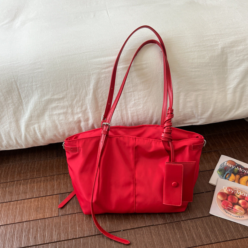 Square PU Leather Tote Bag For Women Featuring Sewing Thread Detail And Single Shoulder Strap, Ideal For Autumn