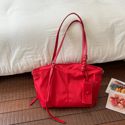 Square PU Leather Tote Bag For Women Featuring Sewing Thread Detail And Single Shoulder Strap, Ideal For Autumn