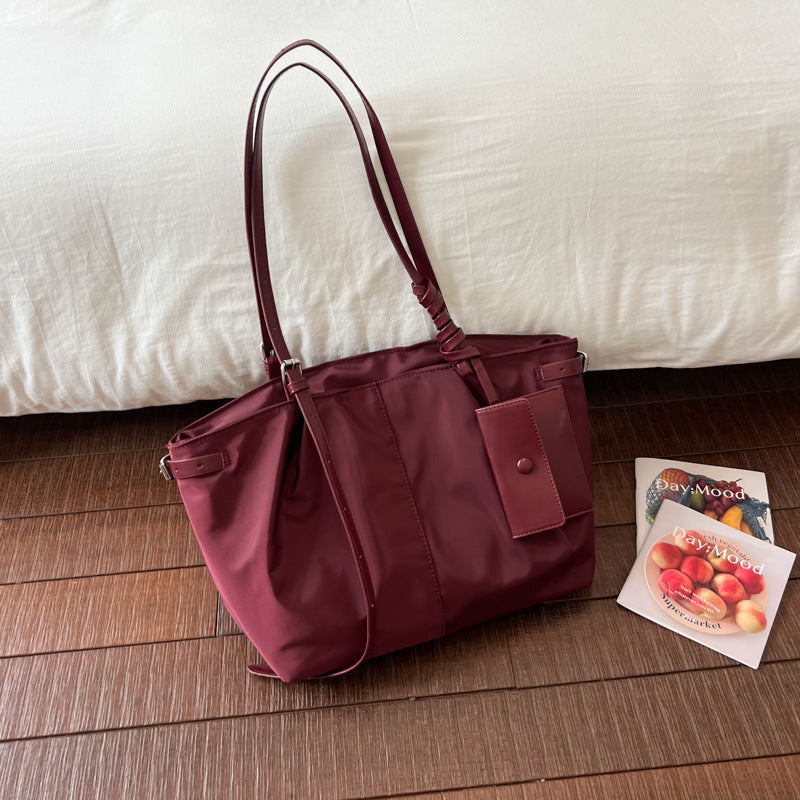 Square PU Leather Tote Bag For Women Featuring Sewing Thread Detail And Single Shoulder Strap, Ideal For Autumn