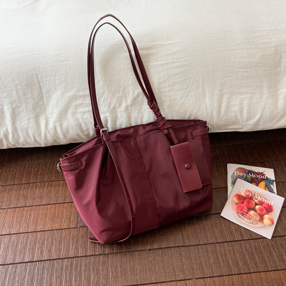 Square PU Leather Tote Bag For Women Featuring Sewing Thread Detail And Single Shoulder Strap, Ideal For Autumn