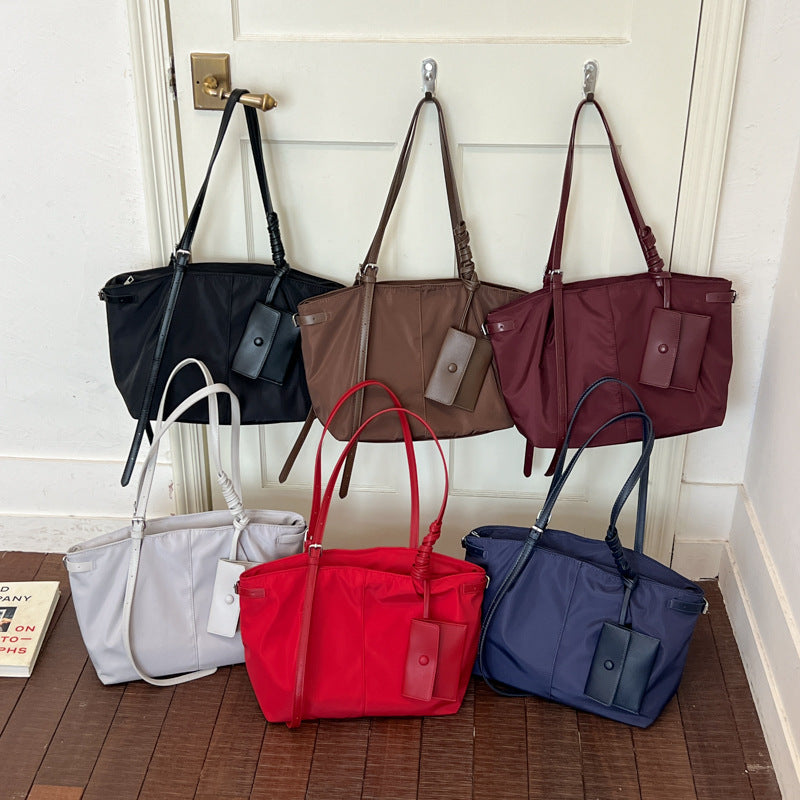 Square PU Leather Tote Bag For Women Featuring Sewing Thread Detail And Single Shoulder Strap, Ideal For Autumn