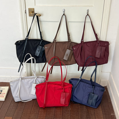 Square PU Leather Tote Bag For Women Featuring Sewing Thread Detail And Single Shoulder Strap, Ideal For Autumn