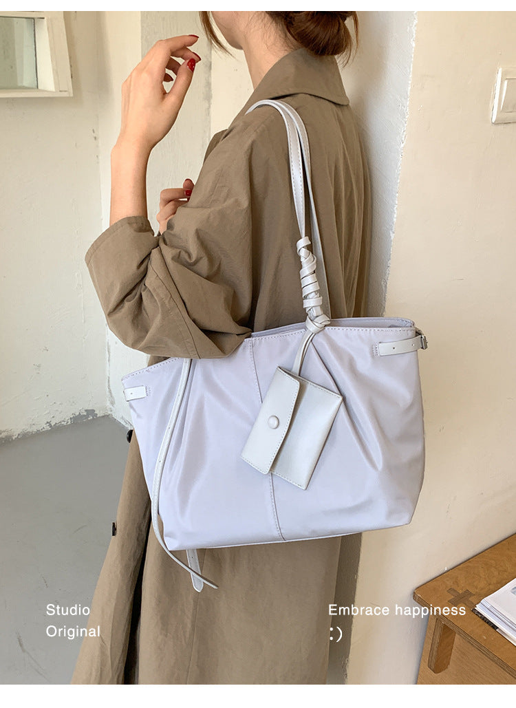 Square PU Leather Tote Bag For Women Featuring Sewing Thread Detail And Single Shoulder Strap, Ideal For Autumn