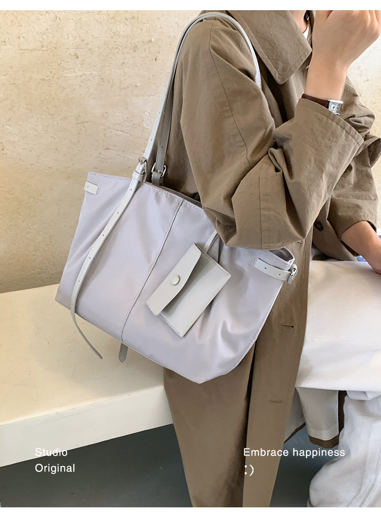 Square PU Leather Tote Bag For Women Featuring Sewing Thread Detail And Single Shoulder Strap, Ideal For Autumn