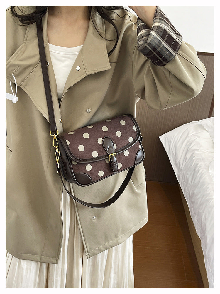 Women’s Square Crossbody Bag With Sewing Thread Detail, Single Shoulder Strap, Perfect For Autumn
