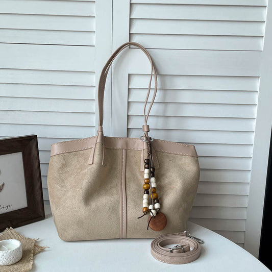 Women’s Canvas Stripe Square Tote Bag With Sewing Thread Detail, Perfect For Autumn