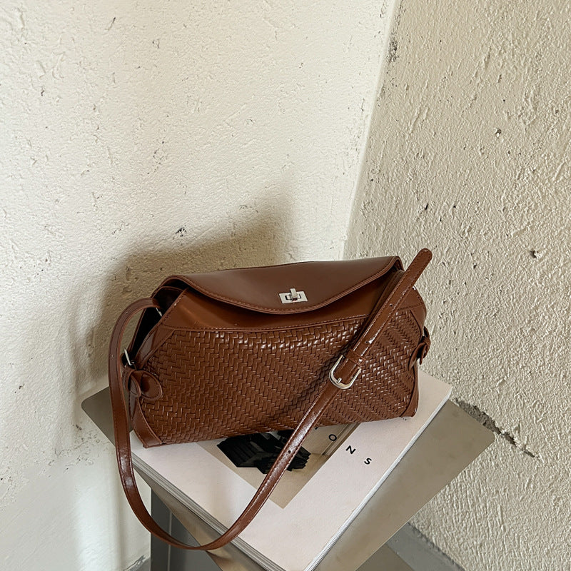 Women’s PU Leather Crossbody Bag In Pillow Shape With Braid Detail And Top Handle, Perfect For Autumn