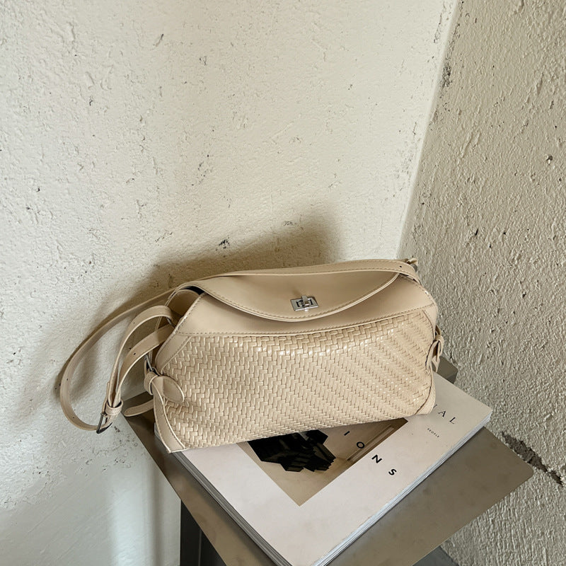 Women’s PU Leather Crossbody Bag In Pillow Shape With Braid Detail And Top Handle, Perfect For Autumn