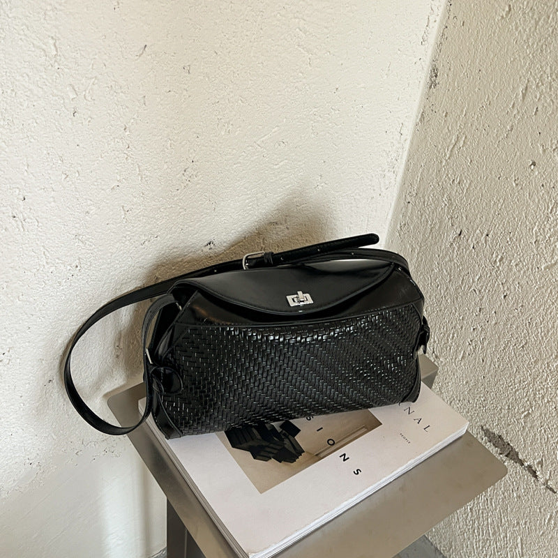 Women’s PU Leather Crossbody Bag In Pillow Shape With Braid Detail And Top Handle, Perfect For Autumn