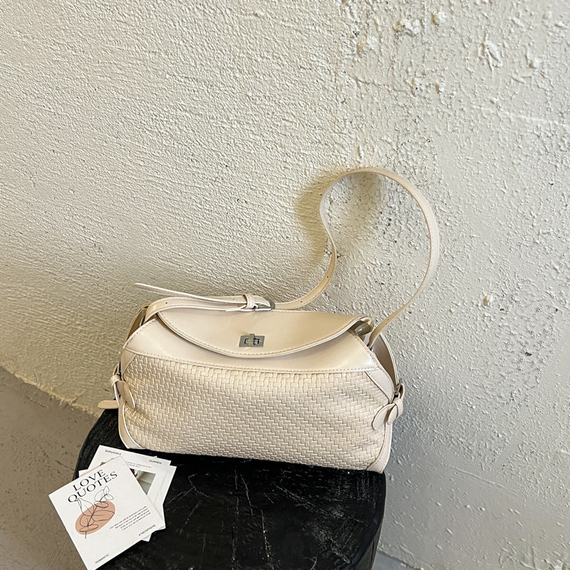 Women’s PU Leather Crossbody Bag In Pillow Shape With Braid Detail And Top Handle, Perfect For Autumn