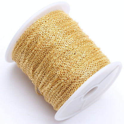 Sweet Cable Chain Jewelry Accessory Featuring Electroplated 14K Real Gold Plated Copper