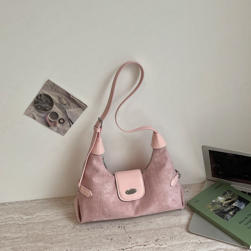 Square Splicing Shoulder Bag In PU Leather Featuring Sewing Thread, Single Shoulder Strap Designed For Autumn