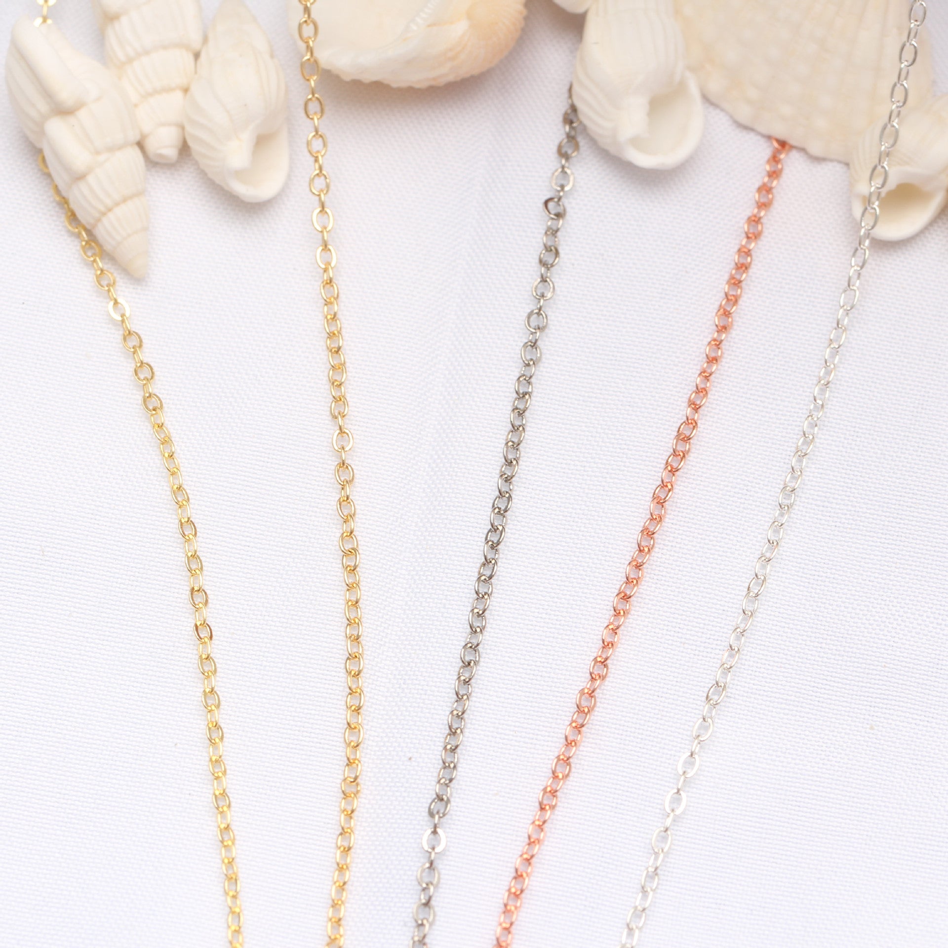 Sweet Cable Chain Jewelry Accessory Featuring Electroplated 14K Real Gold Plated Copper