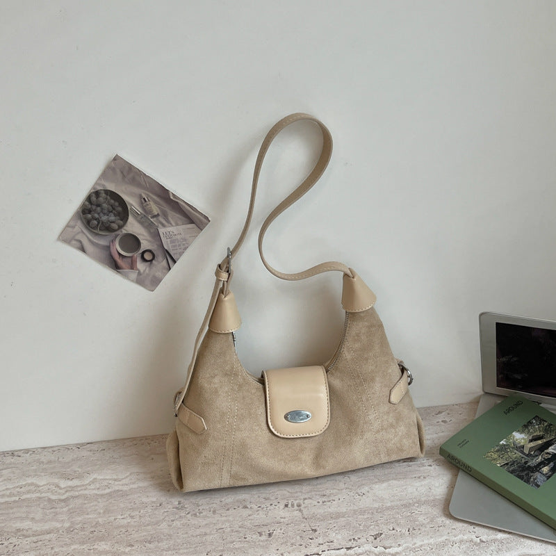 Square Splicing Shoulder Bag In PU Leather Featuring Sewing Thread, Single Shoulder Strap Designed For Autumn