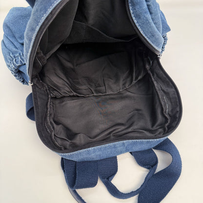 Women’s Denim Splicing Backpack With Sewing Thread Detail, Wear-Resistant Design For Autumn