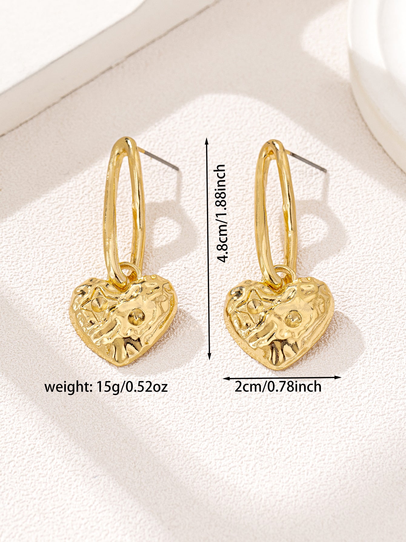 Bohemian Heart Shape Tassel Earrings In Zinc Alloy With Golden Plated Finish And Iron Ear Pins, Unisex Design