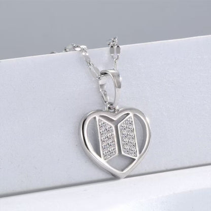 Heart Shape Pendant Necklace In Rose Gold With Electroplated Copper Material, Hip-Hop Style, Unisex Design