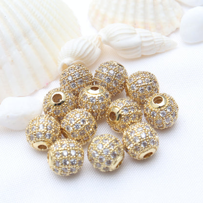 18K Real Gold Plated Zircon Spacer Bars With 4mm Diameter Featuring Electroplated Craftsmanship In Ethnic Style