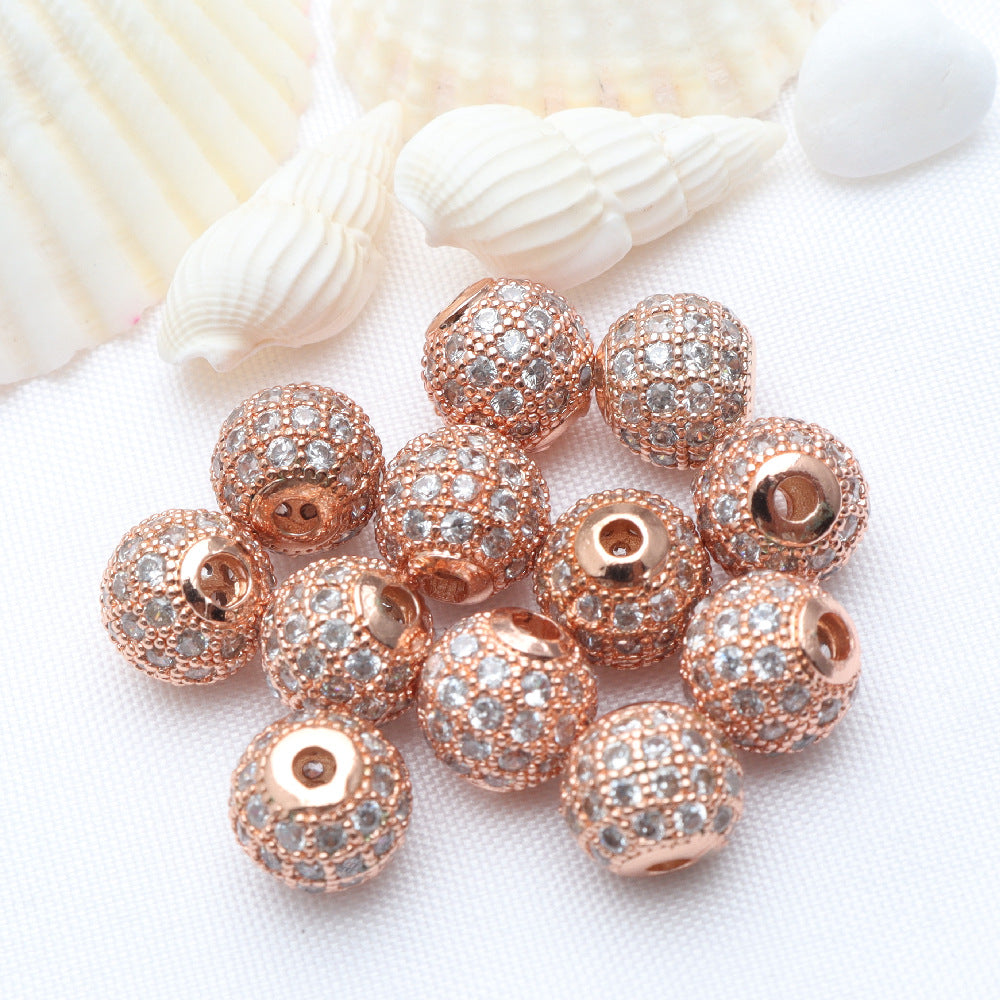 18K Real Gold Plated Zircon Spacer Bars With 4mm Diameter Featuring Electroplated Craftsmanship In Ethnic Style
