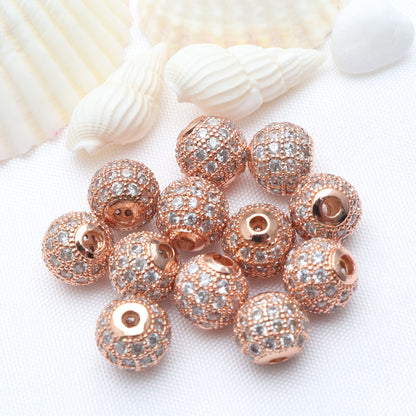 18K Real Gold Plated Zircon Spacer Bars With 4mm Diameter Featuring Electroplated Craftsmanship In Ethnic Style