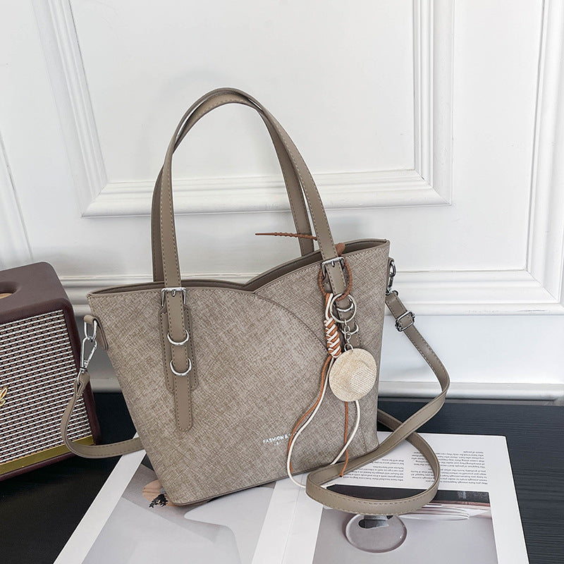 Square PU Leather Tote Bag With Sewing Thread Detail, Large Capacity And Top Handle, Perfect For Autumn