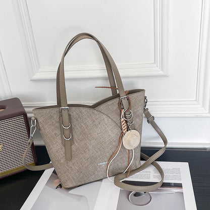 Square PU Leather Tote Bag With Sewing Thread Detail, Large Capacity And Top Handle, Perfect For Autumn