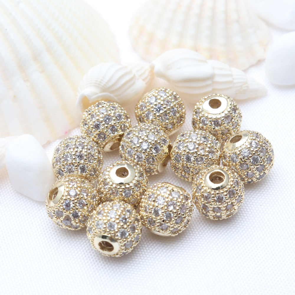 18K Real Gold Plated Zircon Spacer Bars With 4mm Diameter Featuring Electroplated Craftsmanship In Ethnic Style