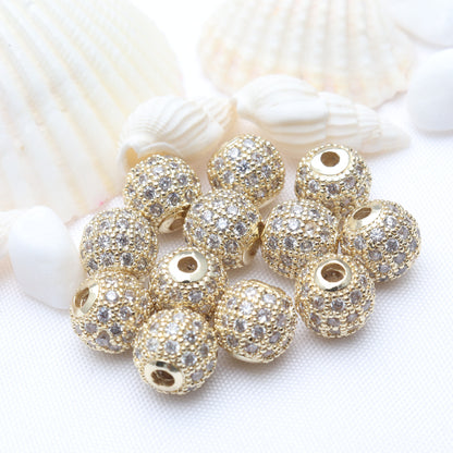 18K Real Gold Plated Zircon Spacer Bars With 4mm Diameter Featuring Electroplated Craftsmanship In Ethnic Style