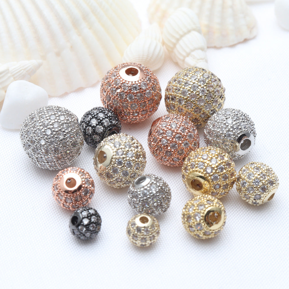 18K Real Gold Plated Zircon Spacer Bars With 4mm Diameter Featuring Electroplated Craftsmanship In Ethnic Style