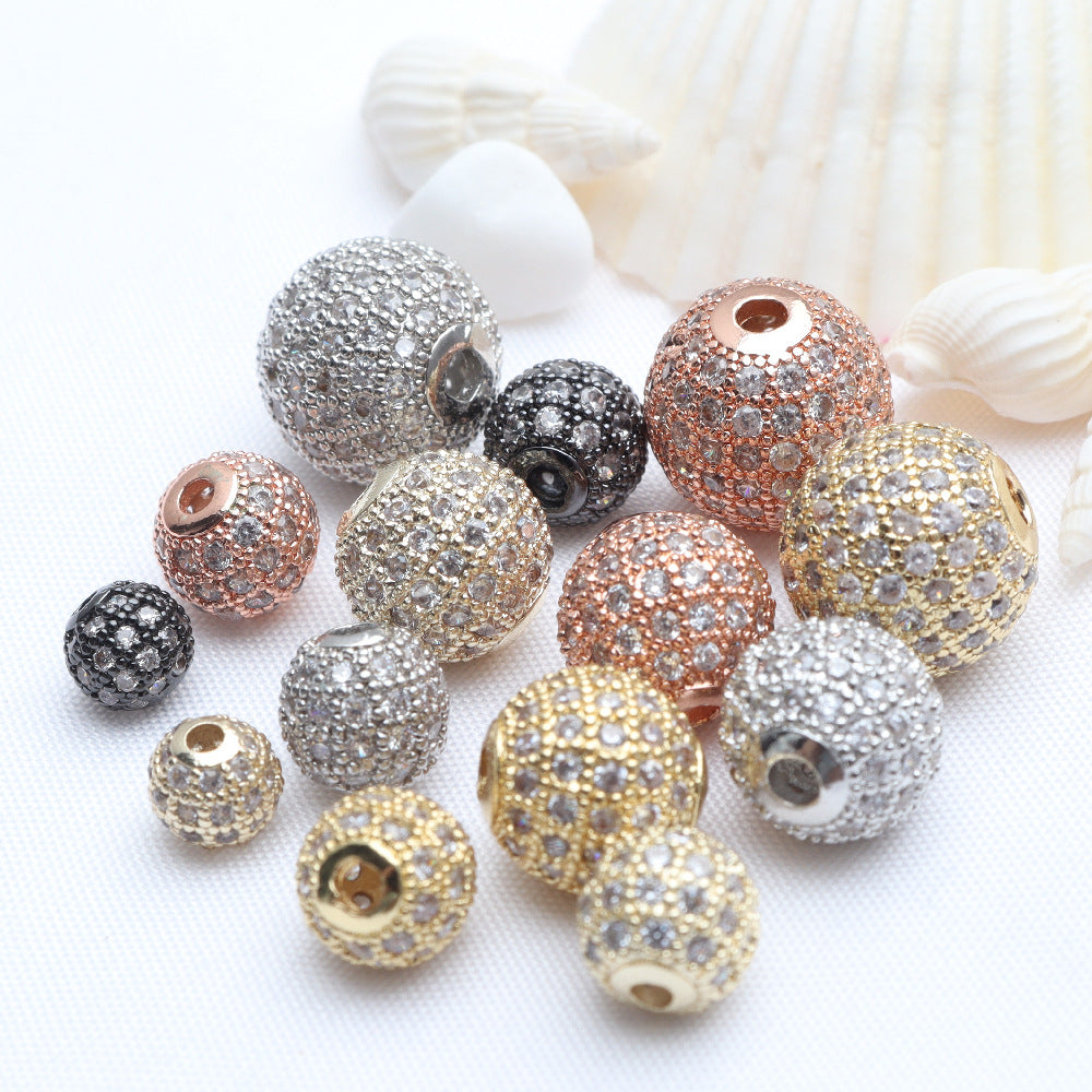 18K Real Gold Plated Zircon Spacer Bars With 4mm Diameter Featuring Electroplated Craftsmanship In Ethnic Style