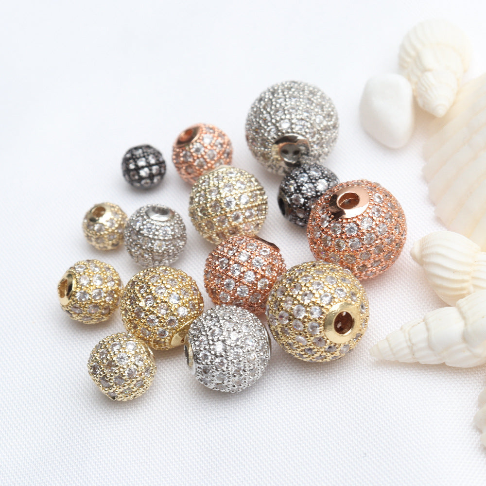 18K Real Gold Plated Zircon Spacer Bars With 4mm Diameter Featuring Electroplated Craftsmanship In Ethnic Style