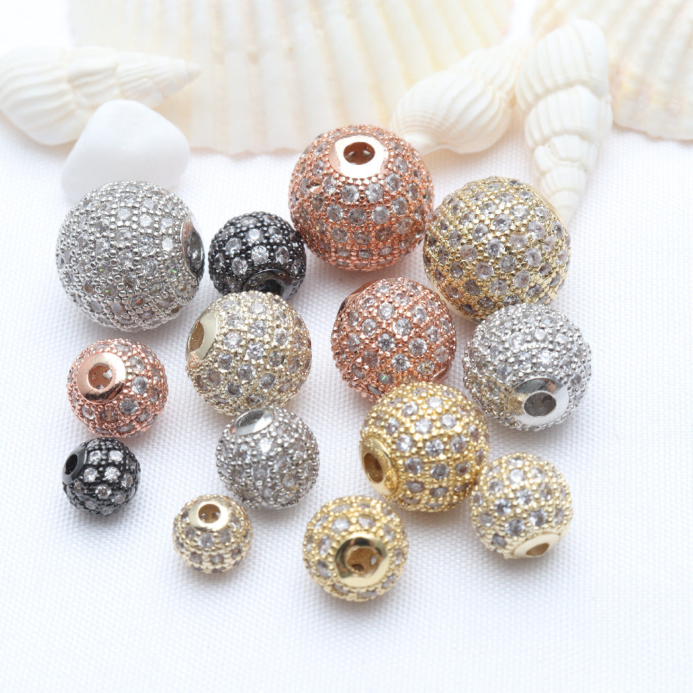 18K Real Gold Plated Zircon Spacer Bars With 4mm Diameter Featuring Electroplated Craftsmanship In Ethnic Style