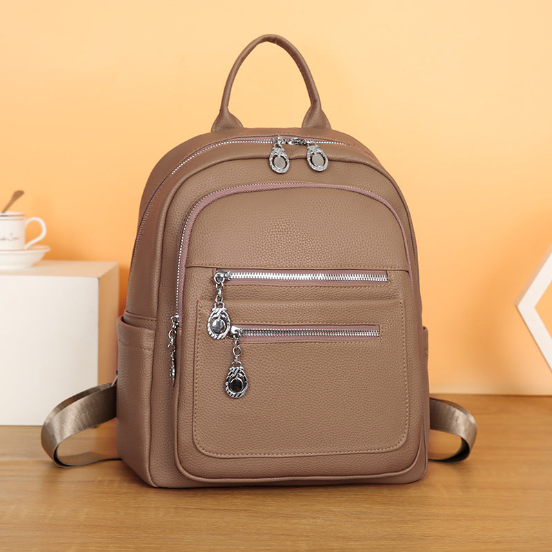 Women’s PU Sewing Thread Backpack, Wear-Resistant Design, Perfect For Summer Use