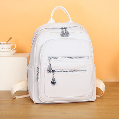 Women’s PU Sewing Thread Backpack, Wear-Resistant Design, Perfect For Summer Use