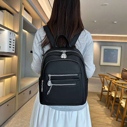 Women’s PU Sewing Thread Backpack, Wear-Resistant Design, Perfect For Summer Use