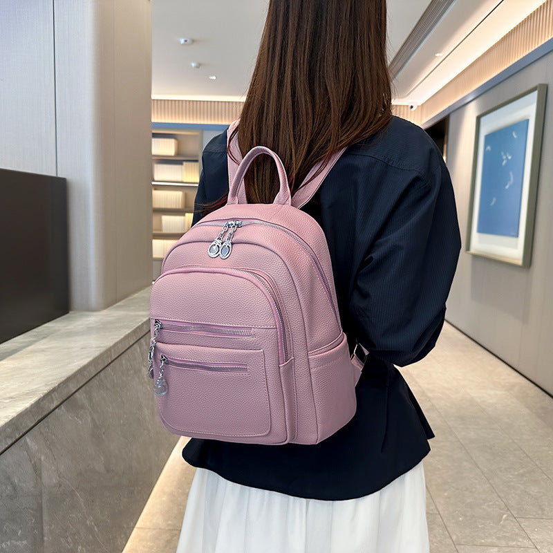 Women’s PU Sewing Thread Backpack, Wear-Resistant Design, Perfect For Summer Use