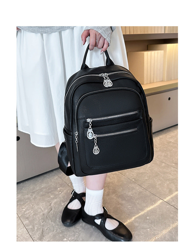 Women’s PU Sewing Thread Backpack, Wear-Resistant Design, Perfect For Summer Use