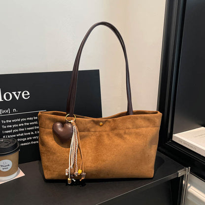 Women’s Splicing Square Tote Bag With Sewing Thread Design, Single Shoulder Strap Underarm Bag For Autumn And Winter