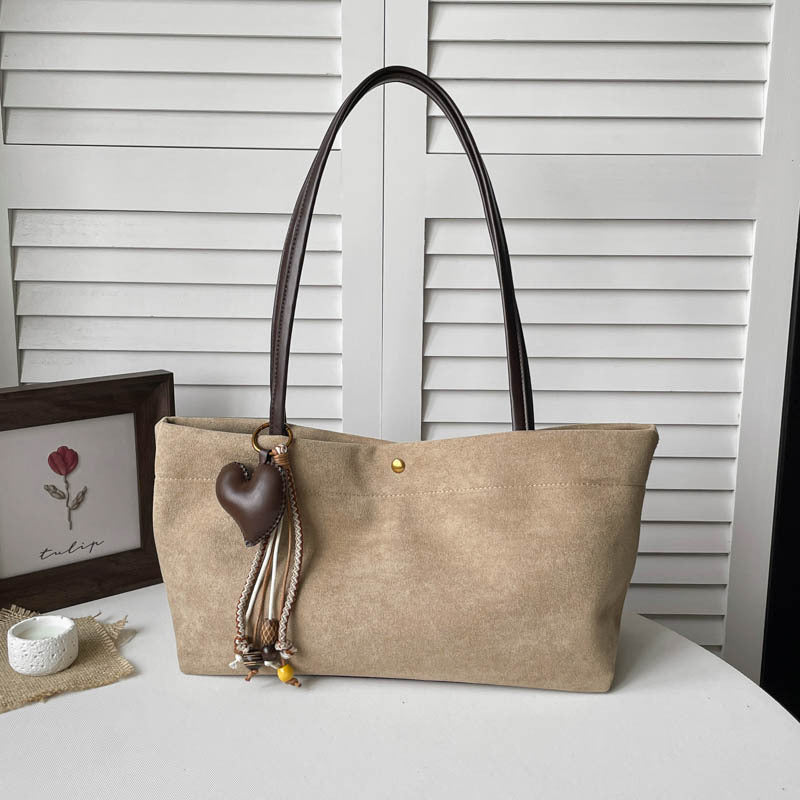 Women’s Splicing Square Tote Bag With Sewing Thread Design, Single Shoulder Strap Underarm Bag For Autumn And Winter