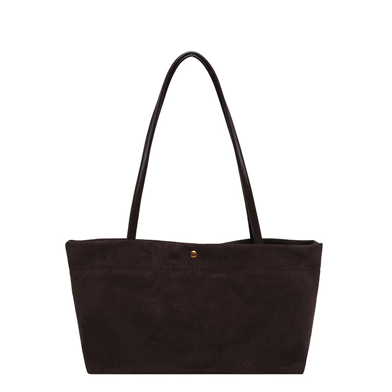 Women’s Splicing Square Tote Bag With Sewing Thread Design, Single Shoulder Strap Underarm Bag For Autumn And Winter